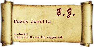 Buzik Zomilla névjegykártya